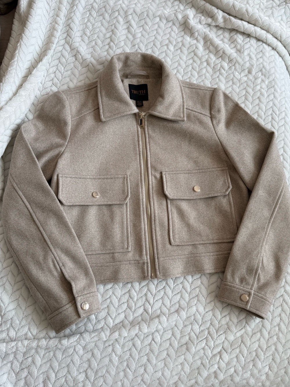 TRUTH by republic zip up jacket with gold details women’s size XXS